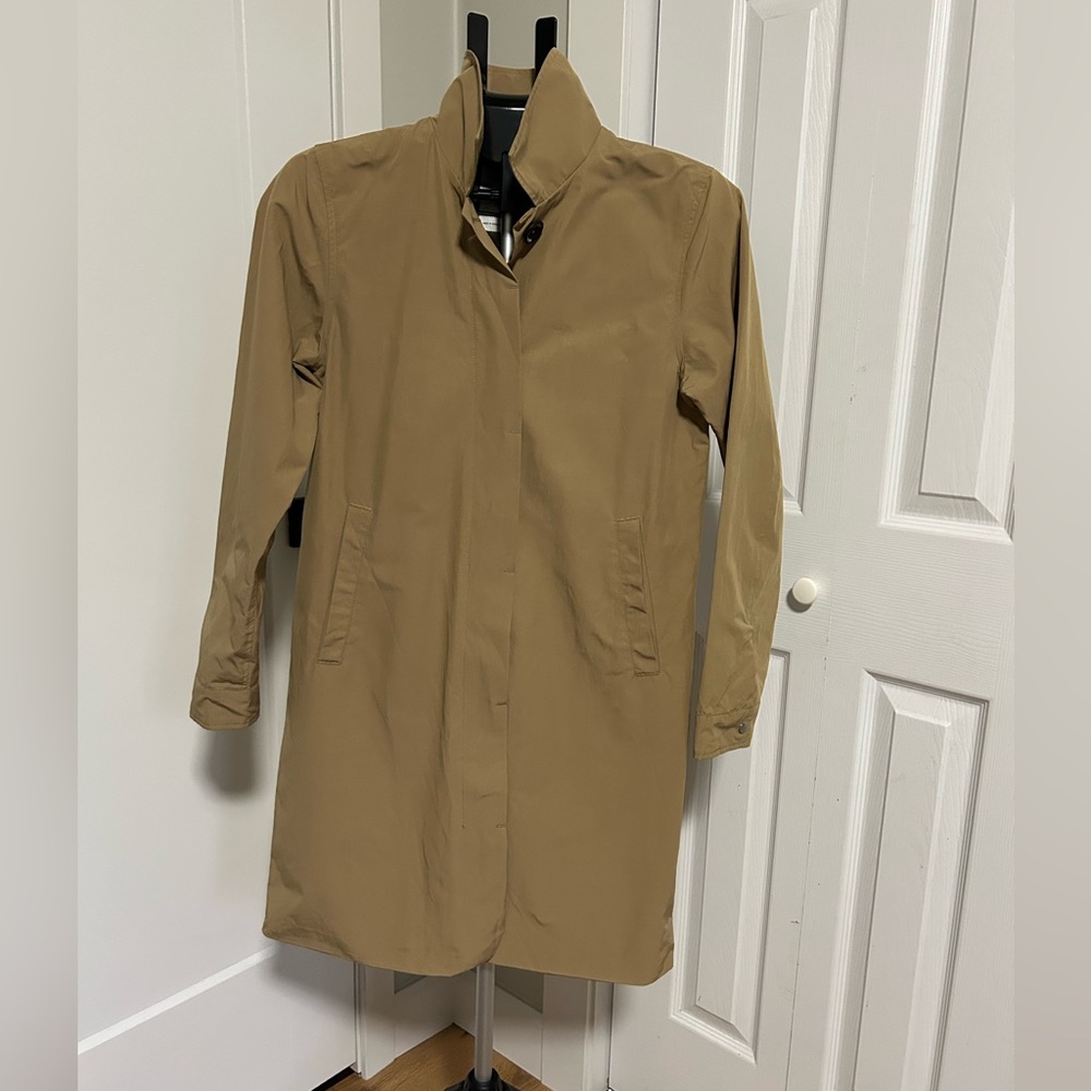 Women’s Hershel Supply Tan Single-Breasted Trench Coat-size small - Picture 2 of 9